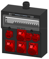Hard rubber distributor box type 7700, black