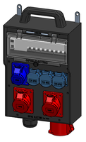 Mobile wall-mounted distribution box hard rubber