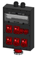 Hard rubber distributor box type 7800, black