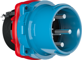 Flush-mounted plug DS F400 made of metal, high temperature resistant, 125A 400V 3L+PE, IP66/67