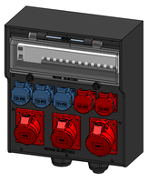 Hard rubber distribution box type 7700, black