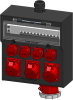 Hard rubber distributor box type 7700, black