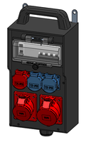 Mobile wall-mounted distribution box hard rubber