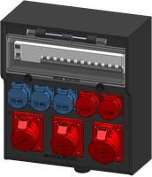Hard rubber distributor box type 7700, black